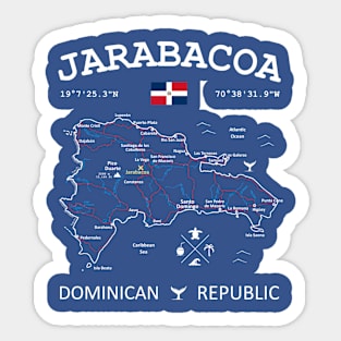 Jarabacoa Dominican Republic Flag Travel Map Coordinates GPS Sticker